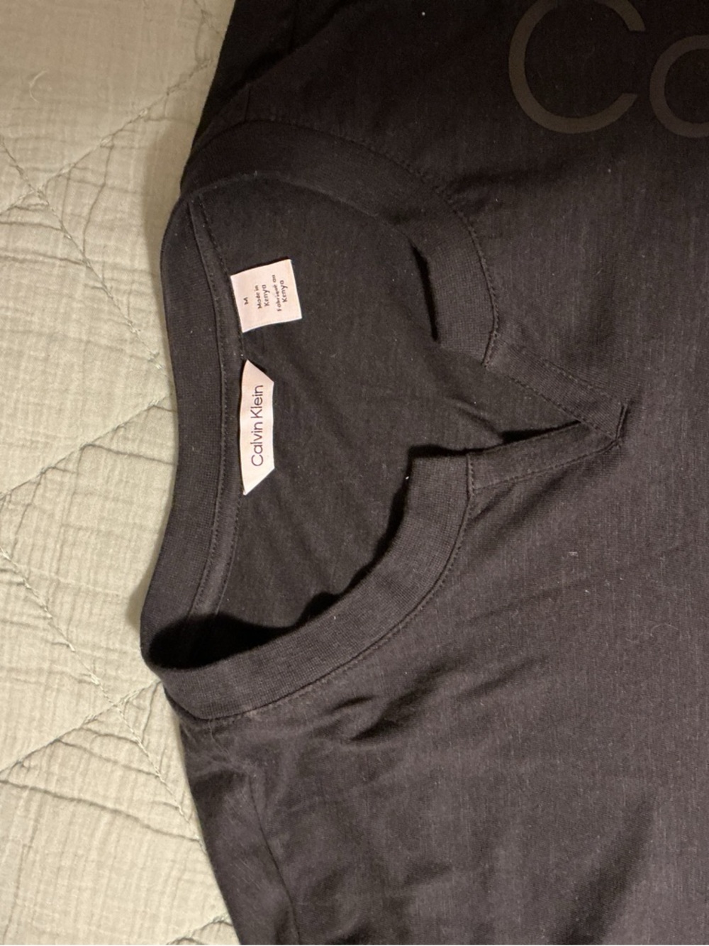 Calvin Klein Jeans Black Tee with Subtle Logo - Picture 3 of 3